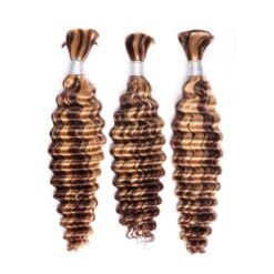 #4-27 Color Deep Wave Virgin Human Braiding Hair Bulk 10-30 inch Wholesale Raw Hair