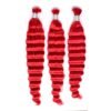 Red Color Deep Wave Virgin Human Braiding Hair Bulk 10-30 inch Wholesale Raw Hair
